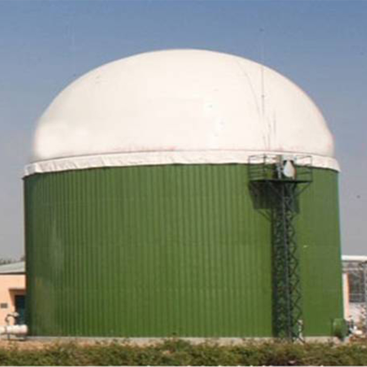 Integrated anaerobic equipment with double film biogas holder and related equipment